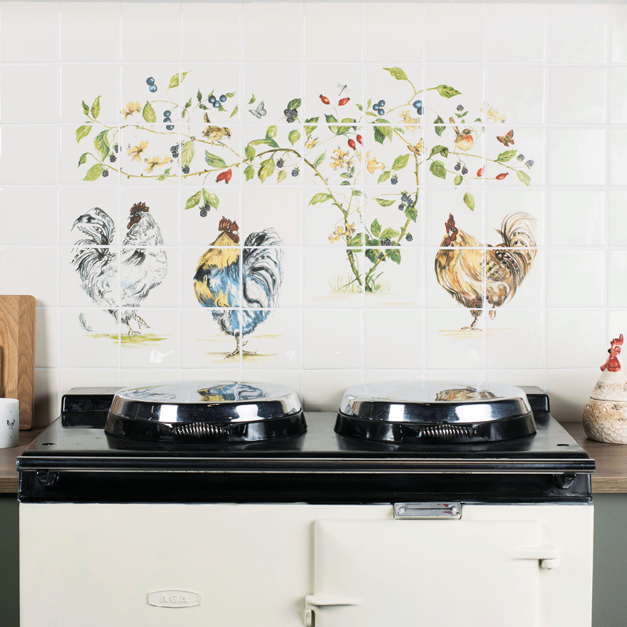 Charming hand painted tiles