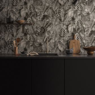 Tropical Oasis Monochrome Single Tile (wall)