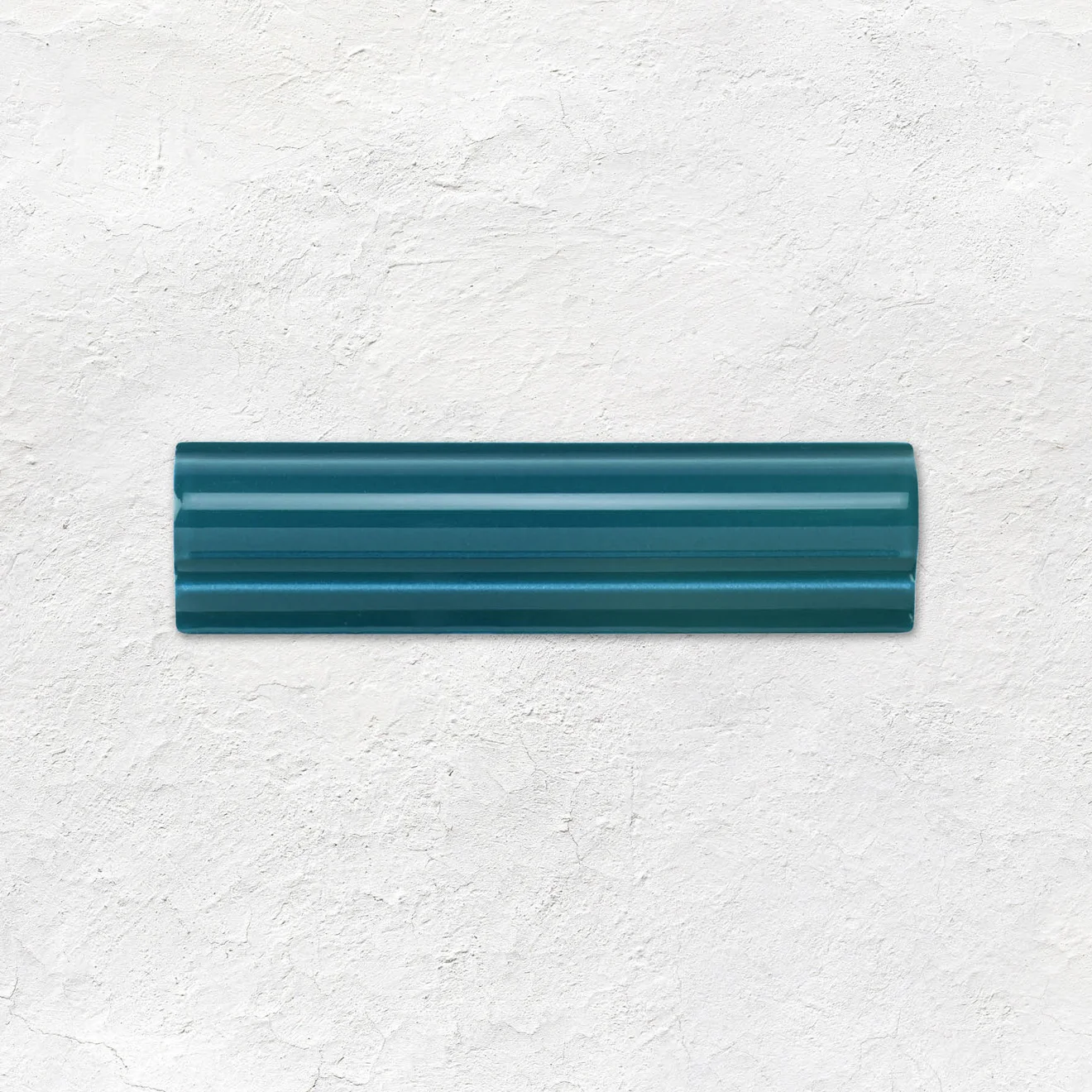 Baroque Blue Albert Dado, Baroque blue Omega Dado and Baroque Blue Scroll Dado (above) Baroque Blue Field Tile (below)