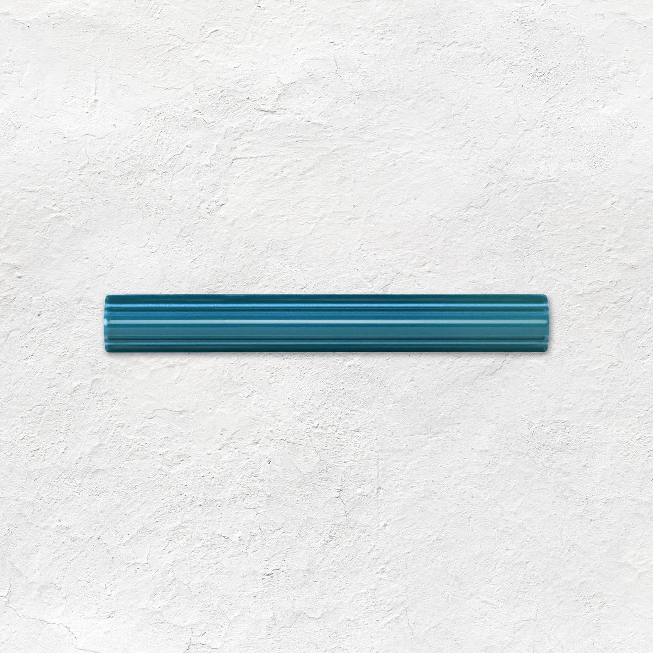 Baroque Blue Egg & Dart Dado and Baroque blue Astragal Dado (above) Baroque Blue Half Tile (below)