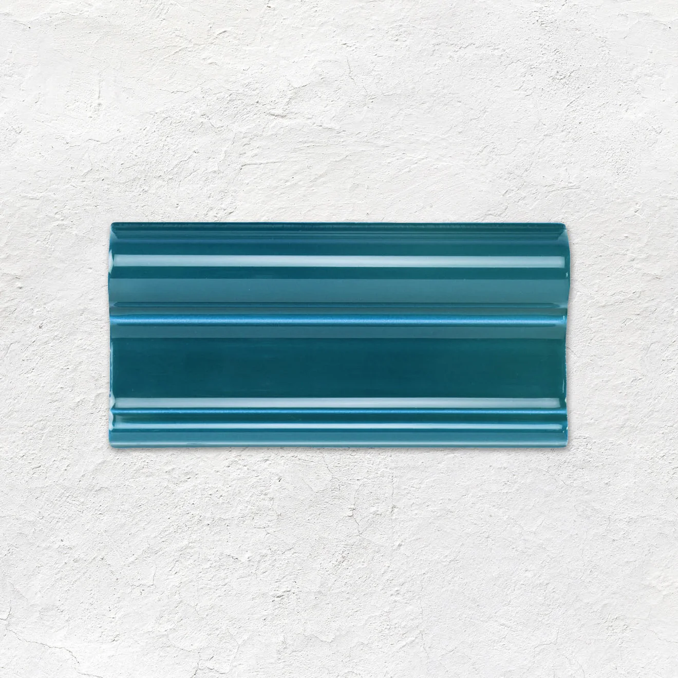 Chancel Grey Field Tile (above) Baroque Blue Victoria Dado (middle) Baroque Blue Field Tile (below)