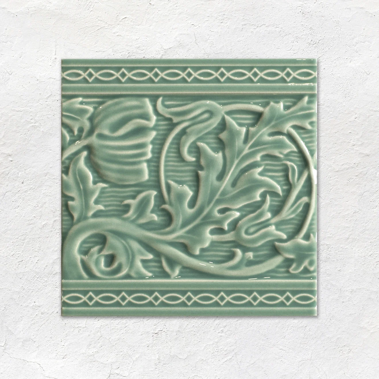 Jade Breeze Half Tile (above) Jade Breeze Sigma Dado and Berkeley on Jade Breeze (middle) Jade Breeze Half Tile (below)