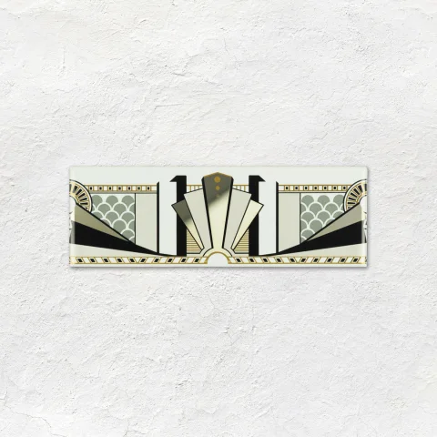 Brilliant White Sigma (above) Art deco Manhattan Border (middle) Jet Black Rectangle (below)