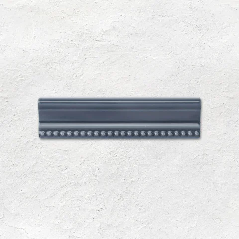 Vintage White Metro Tile (above) Ascot Blue Hogarth Dado and Ascot Blue Omega Dado (middle) Ascot Blue Metro Tile (below)