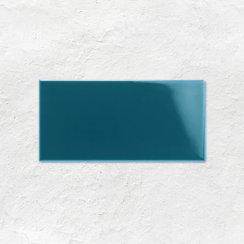 Baroque Blue Egg & Dart Dado and Baroque blue Astragal Dado (above) Baroque Blue Half Tile (below)