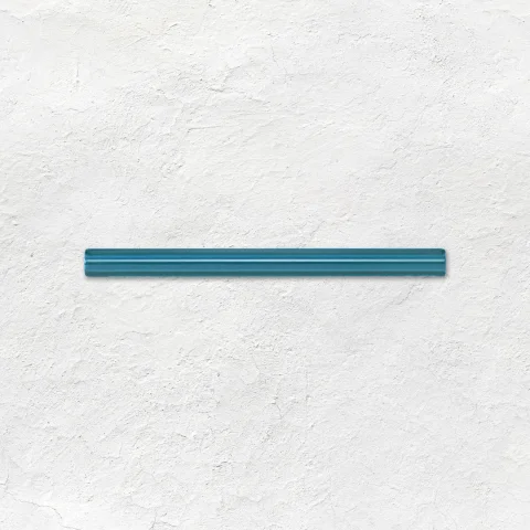 Baroque Blue Albert Dado, Baroque blue Omega Dado and Baroque Blue Scroll Dado (above) Baroque Blue Field Tile (below)