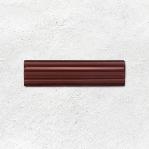 Brilliant White Field Tile (above) Burgundy Albert Dado, Burgundy Love Knot On Brilliant White and Burgundy Astragal Dado (middle) Brilliant White Field Tile (below)