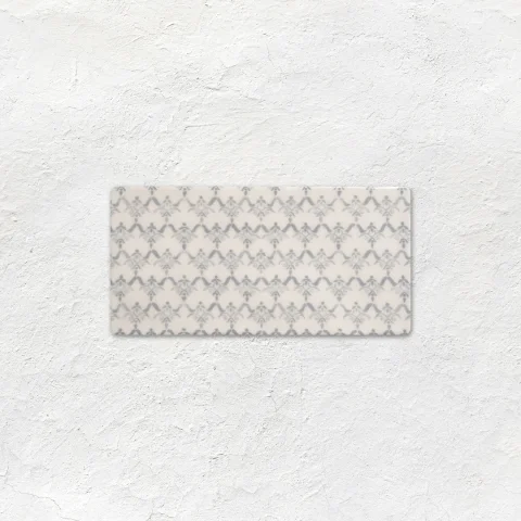 Clara French Blue (above) Papyrus Ogee (middle) Papyrus Cosmopolitan Half Tile (below)