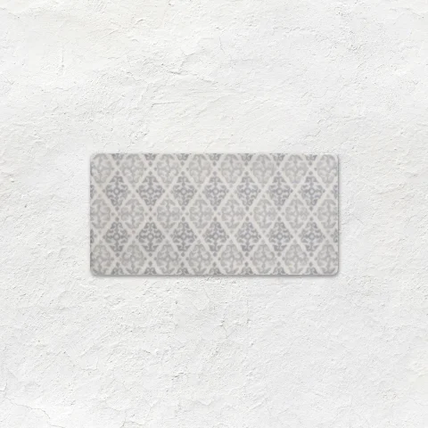 Coraline French Blue (above) Papyrus Ogee (middle) Papyrus Cosmopolitan Half Tile (below)