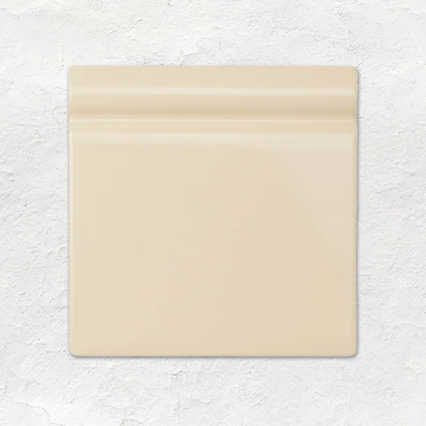 Colonial White Field Tile (above) Royal Blue Omega Dado and Royal Blue Half Tile (middle) Colonial White Skirting Tile (below)