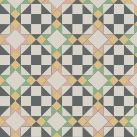 Eltham Carnation Pink, Dover White, Hawthorn  Yellow, Revival Grey & Spring Green