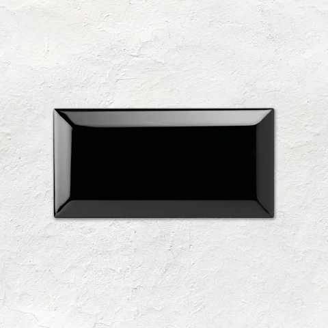 Jet Black Metro Tile (above) Jet Black Victoria Dado, Jet Black Sigma dado and Jet Black Omega Dado (middle) Jet Black Metro Tile (below)
