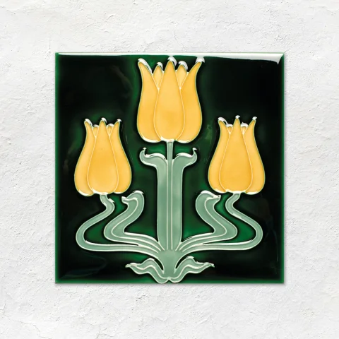 Victorian Green Victoria Dado and Lafleur on Victorian Green (above) Victorian Green Sigma  Dado and Lafleur Border on Victorian Green (middle) Victorian Green Field Tile (below)