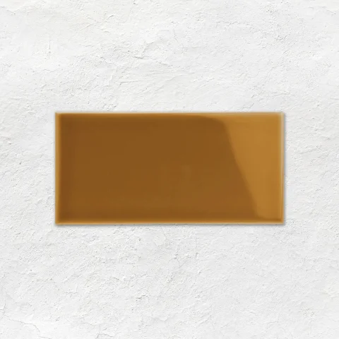 Ochre Half Tile (above) Ochre Dentil Dado, Ochre Sigma and Ochre Field Tile (middle) Ochre Skirting Tile (below)