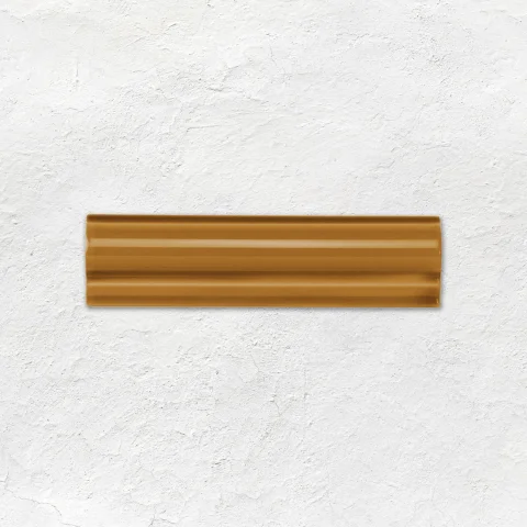 County White Half Tile (above) Ochre Albert Dado, Ochre Omega Dado and County White Scroll Dado (middle) Ochre Half Tile (below) 