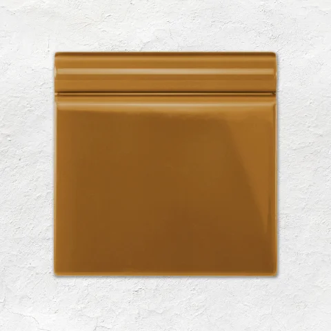Ochre Dentil Dado and Ochre Sigma (above) Ochre Field Tile (middle) Ochre Skirting Tile (below)