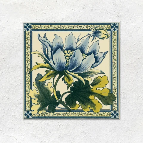 Colonial White Albert Dado (above) Peony (middle) Colonial White Field Tile (below)
