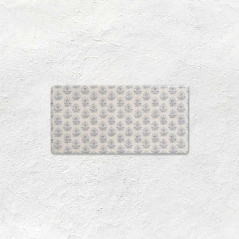 Papyrus Cosmopolitan Half Tile (above) Papyrus Ogee (middle) Picto French Blue (below)
