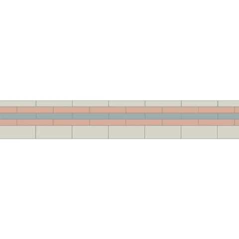 Simple Border 2 Carnation Pink, Dover White & Grey
