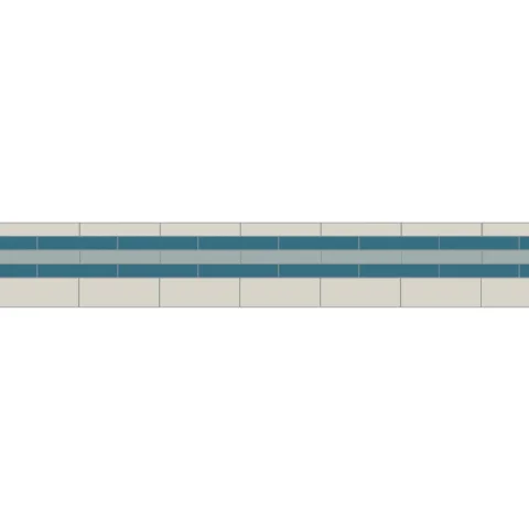Simple Border 2 Dover White, Pugin Blue & Grey
