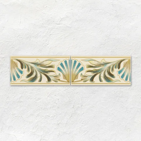 County White Egg & Dart dado (above) Simpson:Shell Frieze (middle) County White Sigma Dado (below)