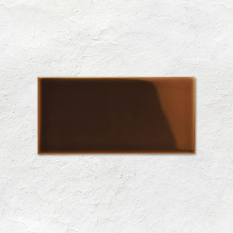 Teapot Brown Egg & Dart Dado and Teapot Brown Sigma  (above) Teapot Brown Half Tile (middle) Teapot Brown Skirting Tile (below)