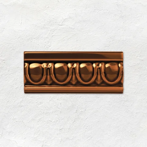 Teapot Brown Egg & Dart Dado (above) Teapot Brown Sigma  (middle) Teapot Brown Half Tile (below)