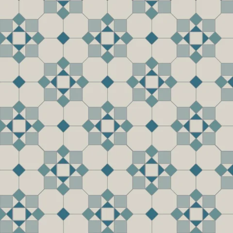 Tenby Dover White, Pugin Blue, Grey & Blue