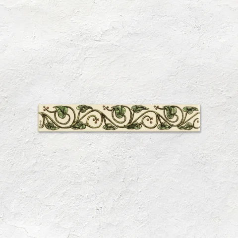 County White Half Tile (above) County White Omega Dado and Trailing Ivy Border (middle) County White Half Tile (below)