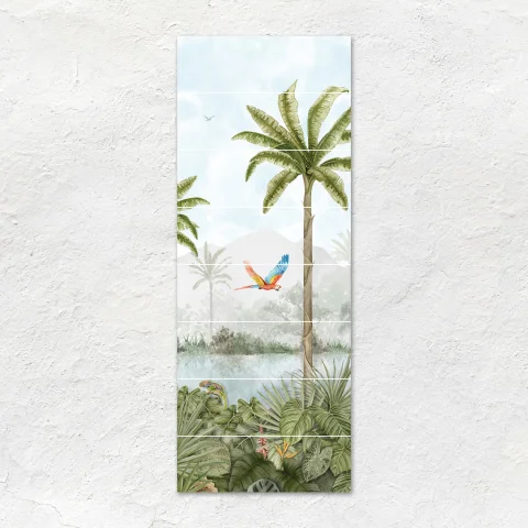 Tropical Oasis - Panel A (left) Tropical Oasis - Panel B (middle) Tropical Oasis - Panel C (right) Alamo Natural Matt (floor)