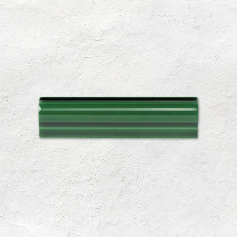 Victorian Green Albert Dado (above) Belle Epoque Border Tubelined and Victorian Green Omega Dado (middle) County White Field Tile (below)