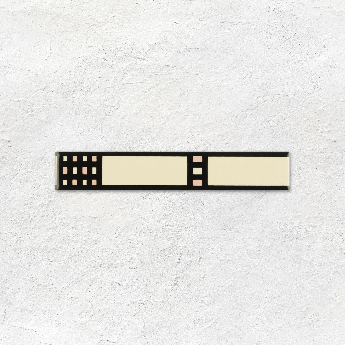 County White Field Tile (above) Glasgow Rose Border on County White and Jet Black Sigma (middle) Palm Green Half Tile (below)
