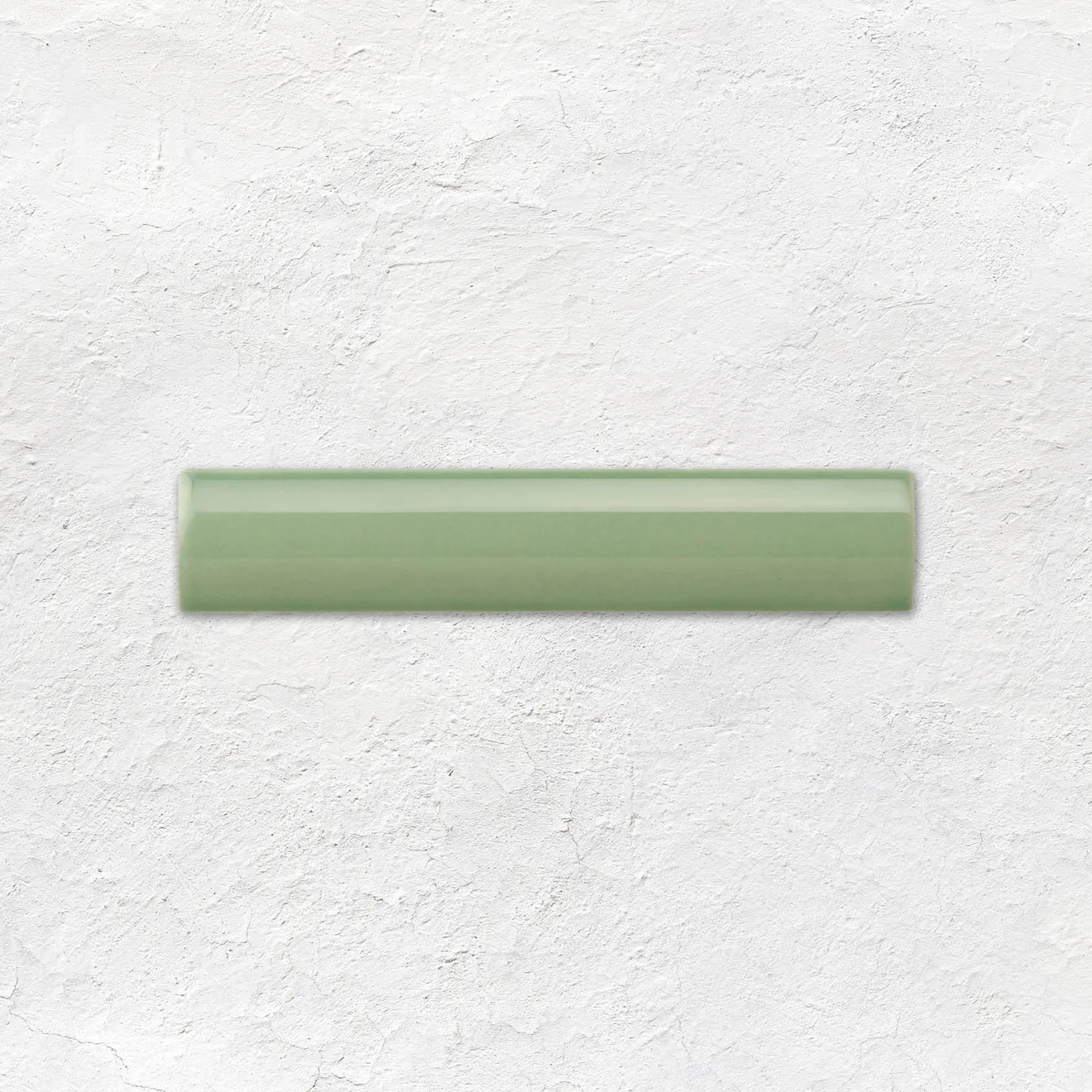 Jade Breeze Acanthus on Brilliant White and Jade Breeze Omega Dado (above) Jade Breeze Field Tile (below)