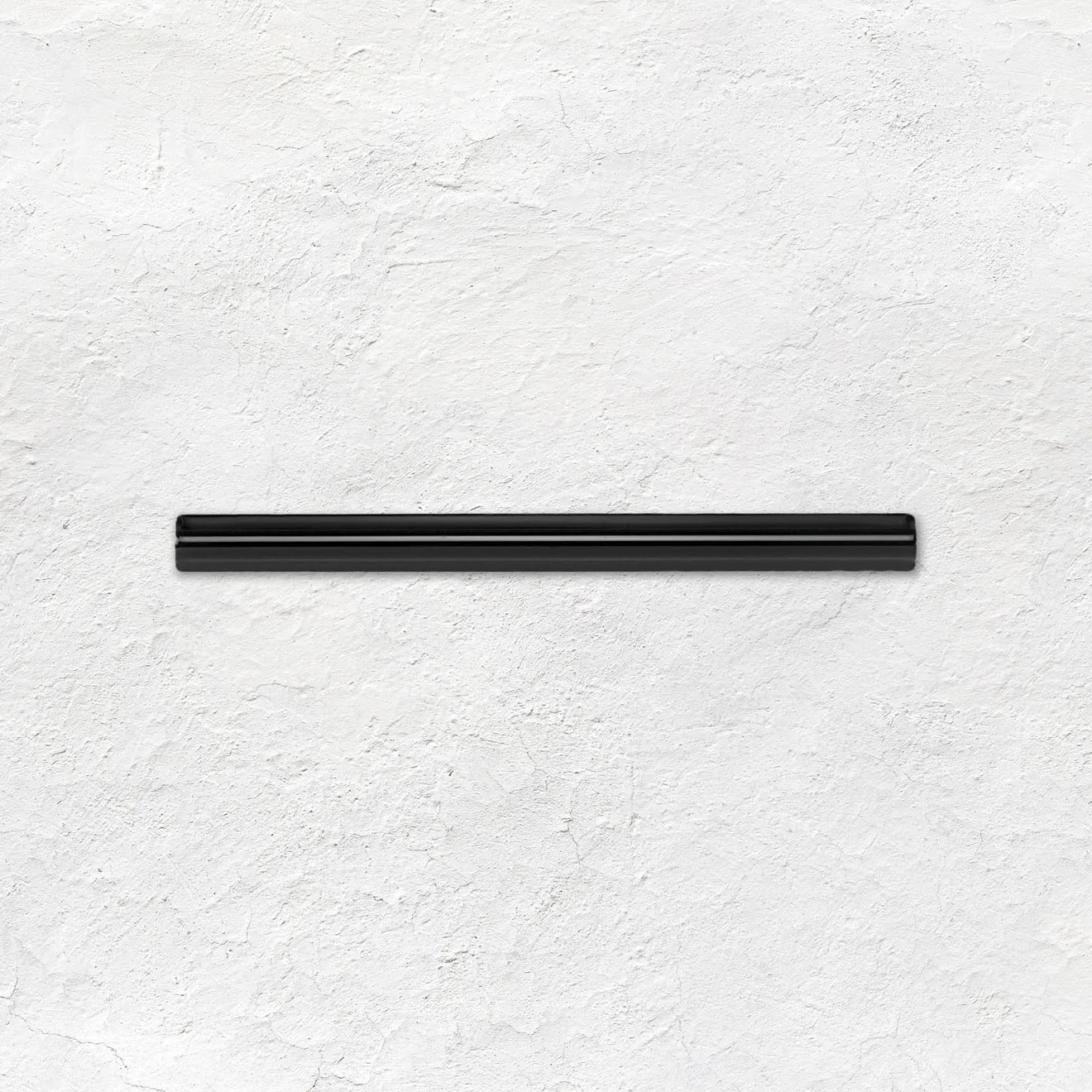 Jet Black Metro Tile (above) Jet Black Victoria Dado, Jet Black Sigma dado and Jet Black Omega Dado (middle) Jet Black Metro Tile (below)