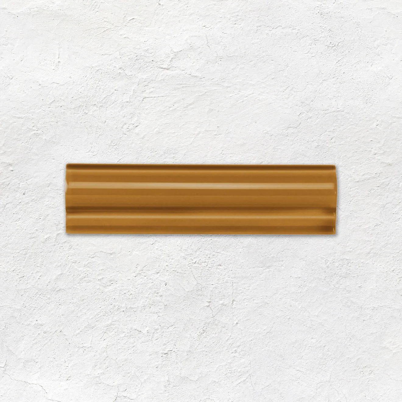 County White Half Tile (above) Ochre Albert Dado, Ochre Omega Dado and County White Scroll Dado (middle) Ochre Half Tile (below) 