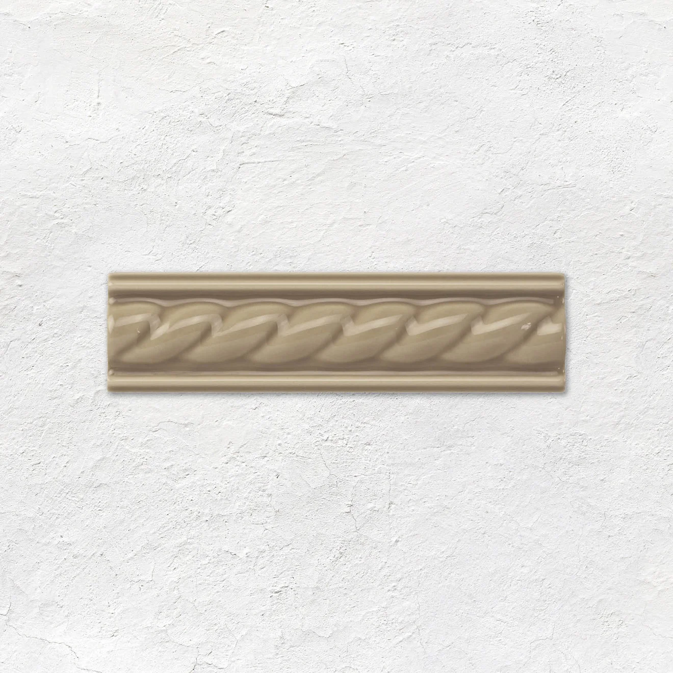 Palladian Beige Field Tile (above) Palladian Beige Victoria Dado, Palladian Beige Astragal Dado, Palladian Beige Rope Dado, Palladian Beige Omega Dado and Palladian Beige External Corner (middle) Palladian Beige Field Tile (below)