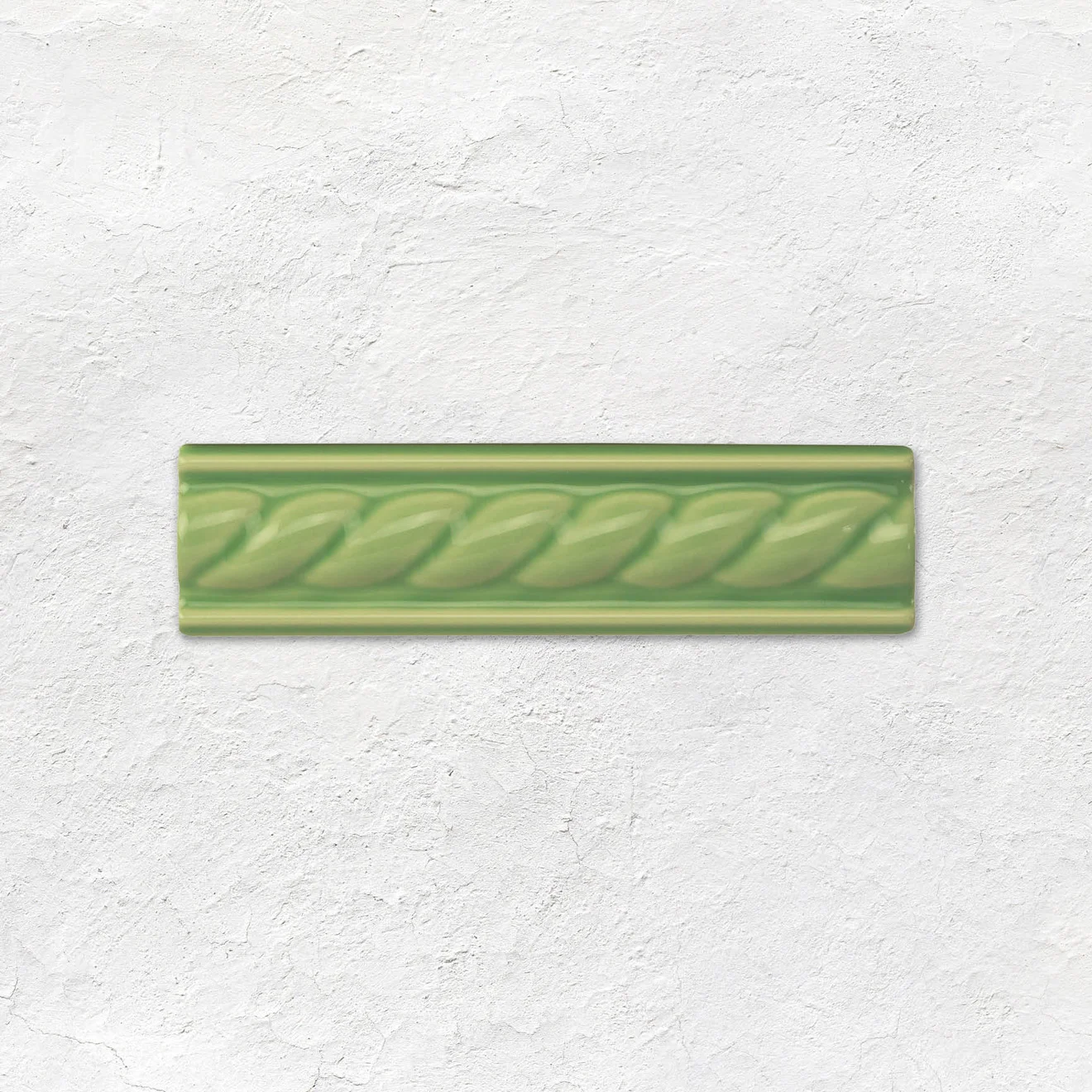 Palm Green Victoria Dado, Palm Green Rope Dado and Palm Green Omega Dado (above) Palm Green Field Tile (below)