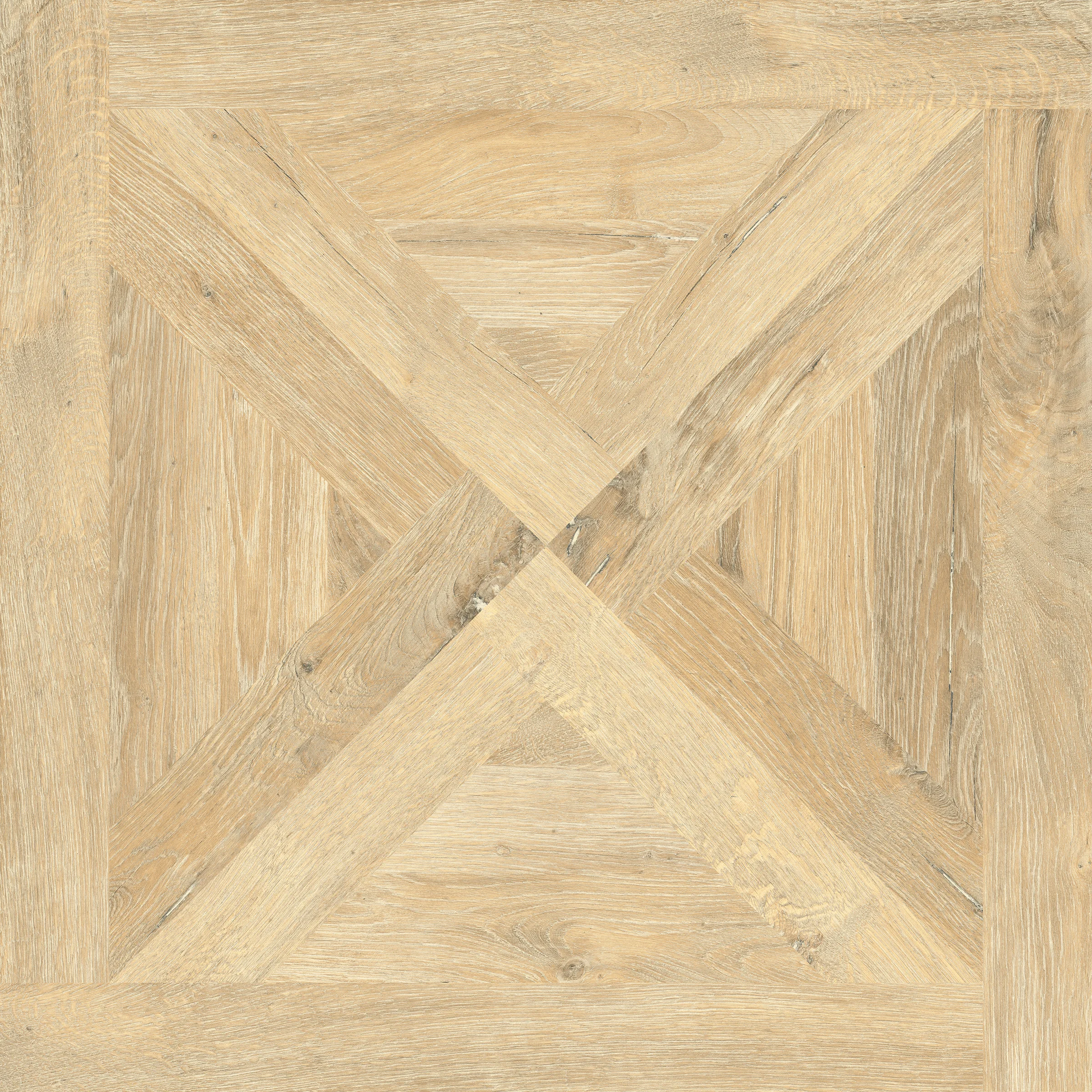 Brilliant White Field Tile (wall) Parquet Cross Pine (floor)