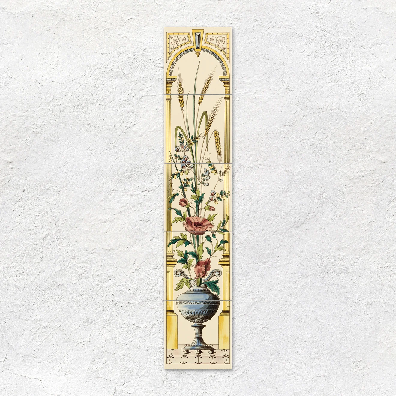 Edwardian Green Field Tile and Poppy and Wheatsheaf (above) Edwardian Green Skirting Tile (below)