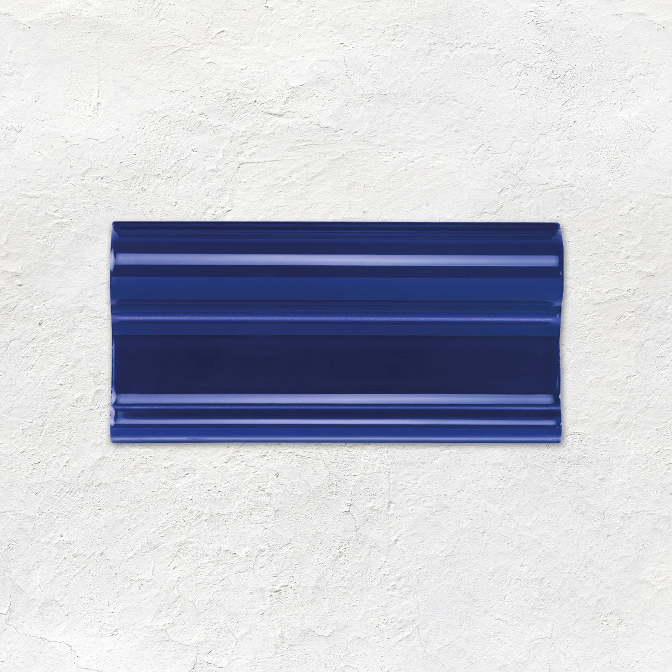 Royal Blue Victoria Dado, Royal Blue Scroll Dado and Royal Blue Omega Dado (above) Royal Blue Half Tile (below)