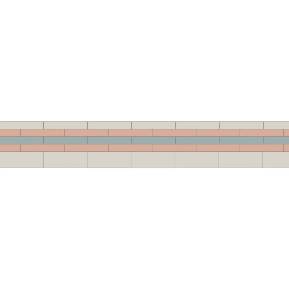 Simple Border 2 Carnation Pink, Dover White & Grey