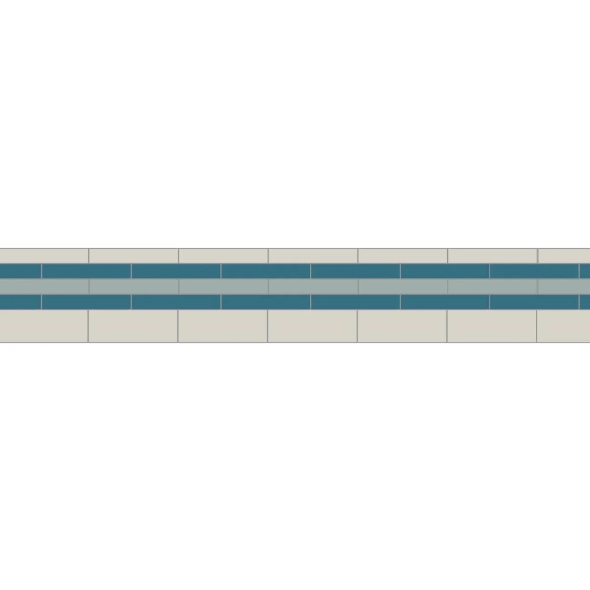 Simple Border 2 Dover White, Pugin Blue & Grey