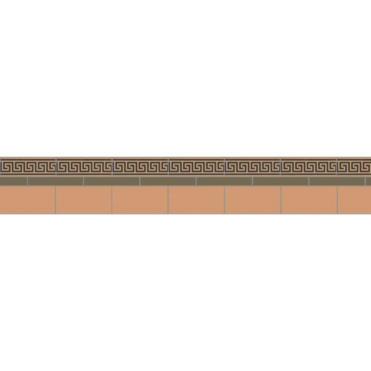 Simple Border 3 Buff, Green & Greek Key