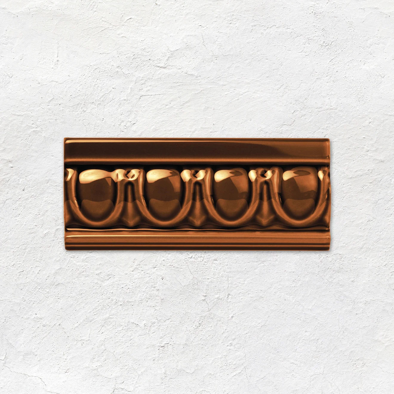 Teapot Brown Egg & Dart Dado (above) Teapot Brown Sigma  (middle) Teapot Brown Half Tile (below)