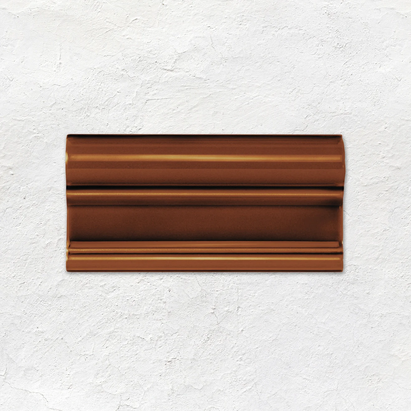 County White Half Tile (above) Teapot Brown Victoria Dado, Teapot Brown Omega Dado and Apple Blossom (middle) Teapot Brown Field Tile (below)