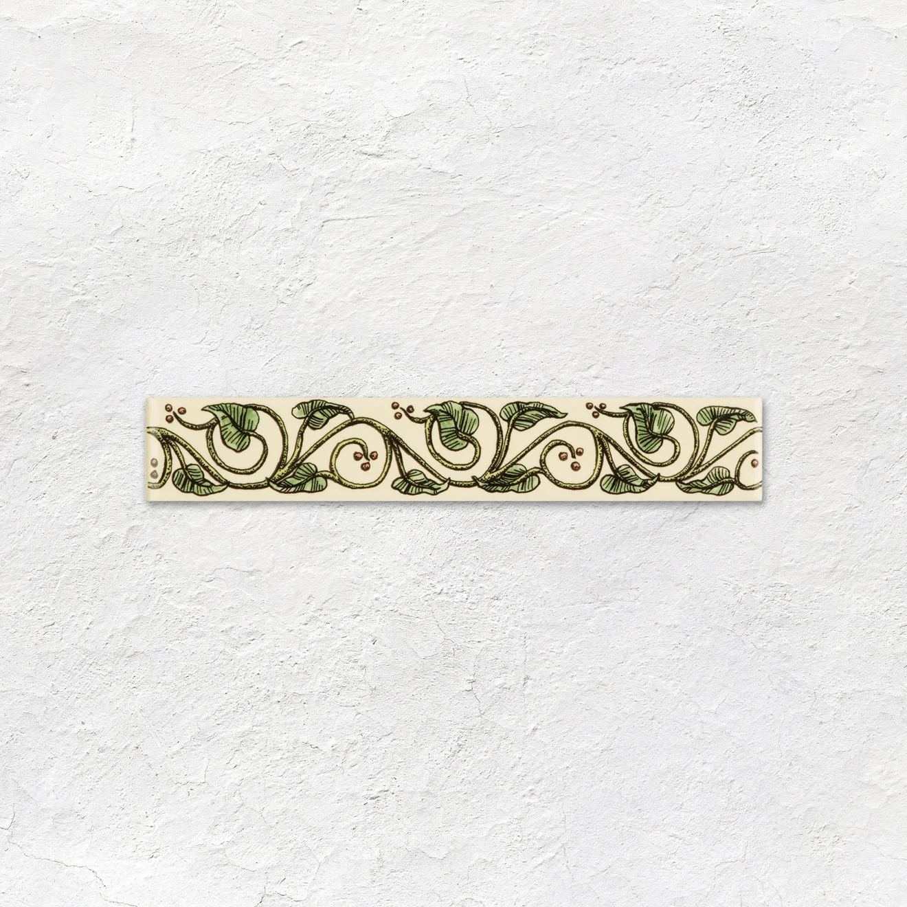 County White Half Tile (above) County White Omega Dado and Trailing Ivy Border (middle) County White Half Tile (below)