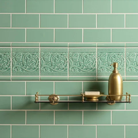 Jade Breeze Half Tile (above) Jade Breeze Sigma  Dado and Berkeley on Jade Breeze (middle) Jade Breeze Half Tile (below)