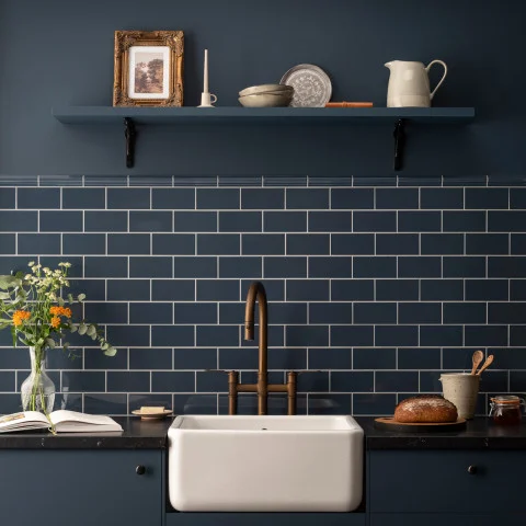 Ascot Blue Albert Dado (above) Ascot Blue Half Tile (below)