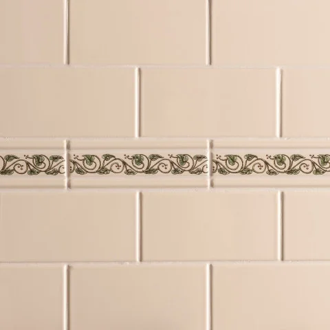 County White Half Tile (above) County White Omega Dado and Trailing Ivy Border (middle) County White Half Tile (below)
