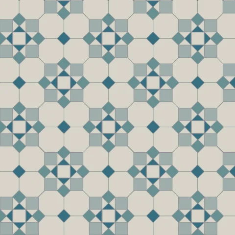Tenby Dover White, Pugin Blue, Grey & Blue